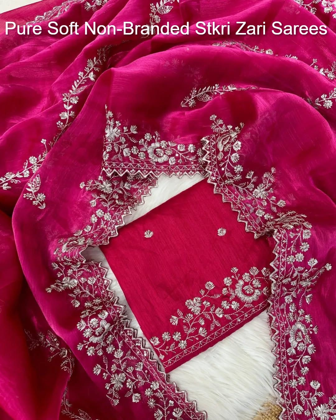 Pure Soft Non-Branded Stkri Zari Sarees