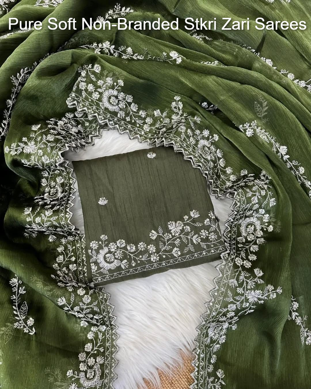 Pure Soft Non-Branded Stkri Zari Sarees