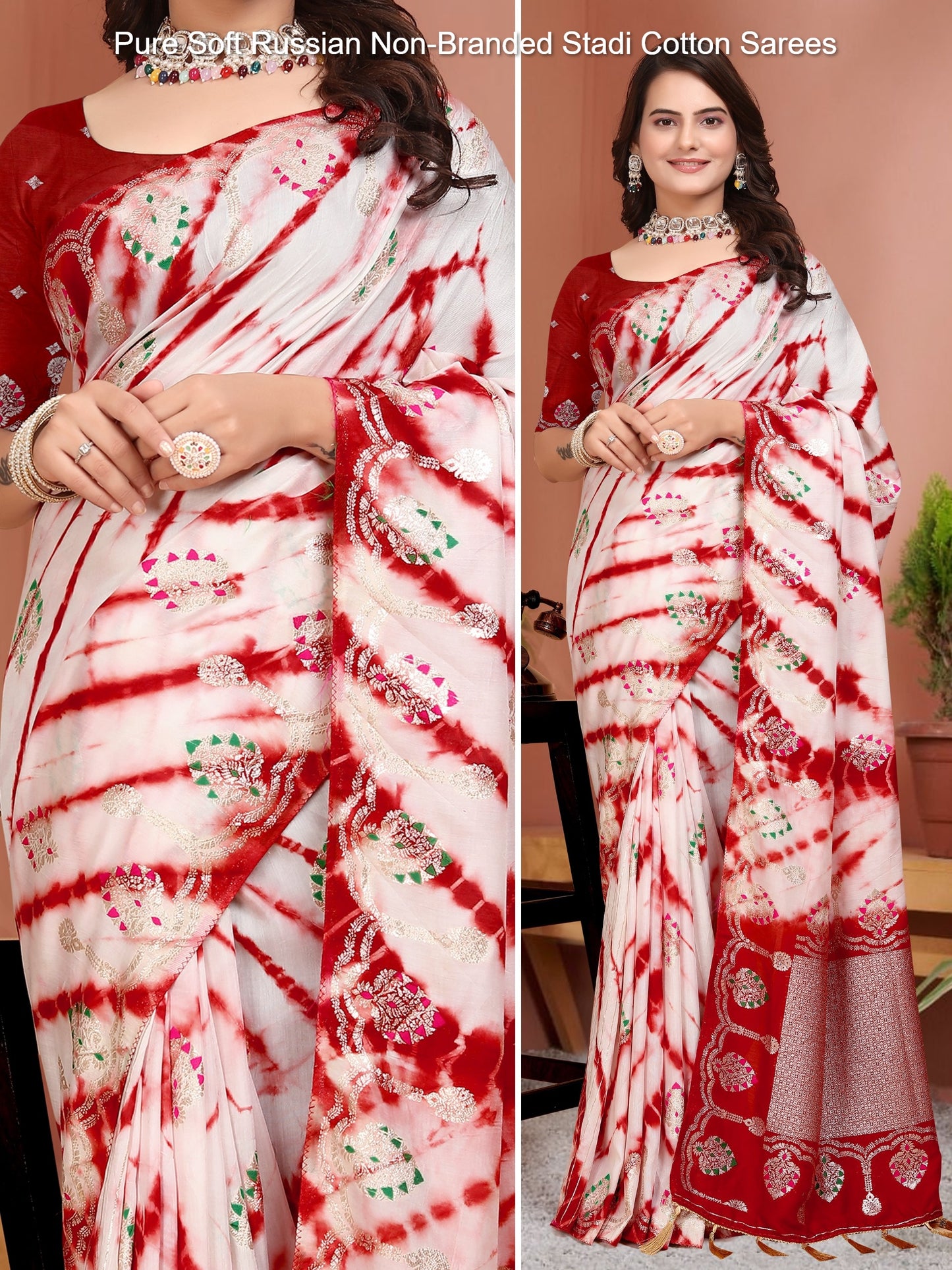 Pure Soft Russian Non-Branded Stadi Cotton Sarees