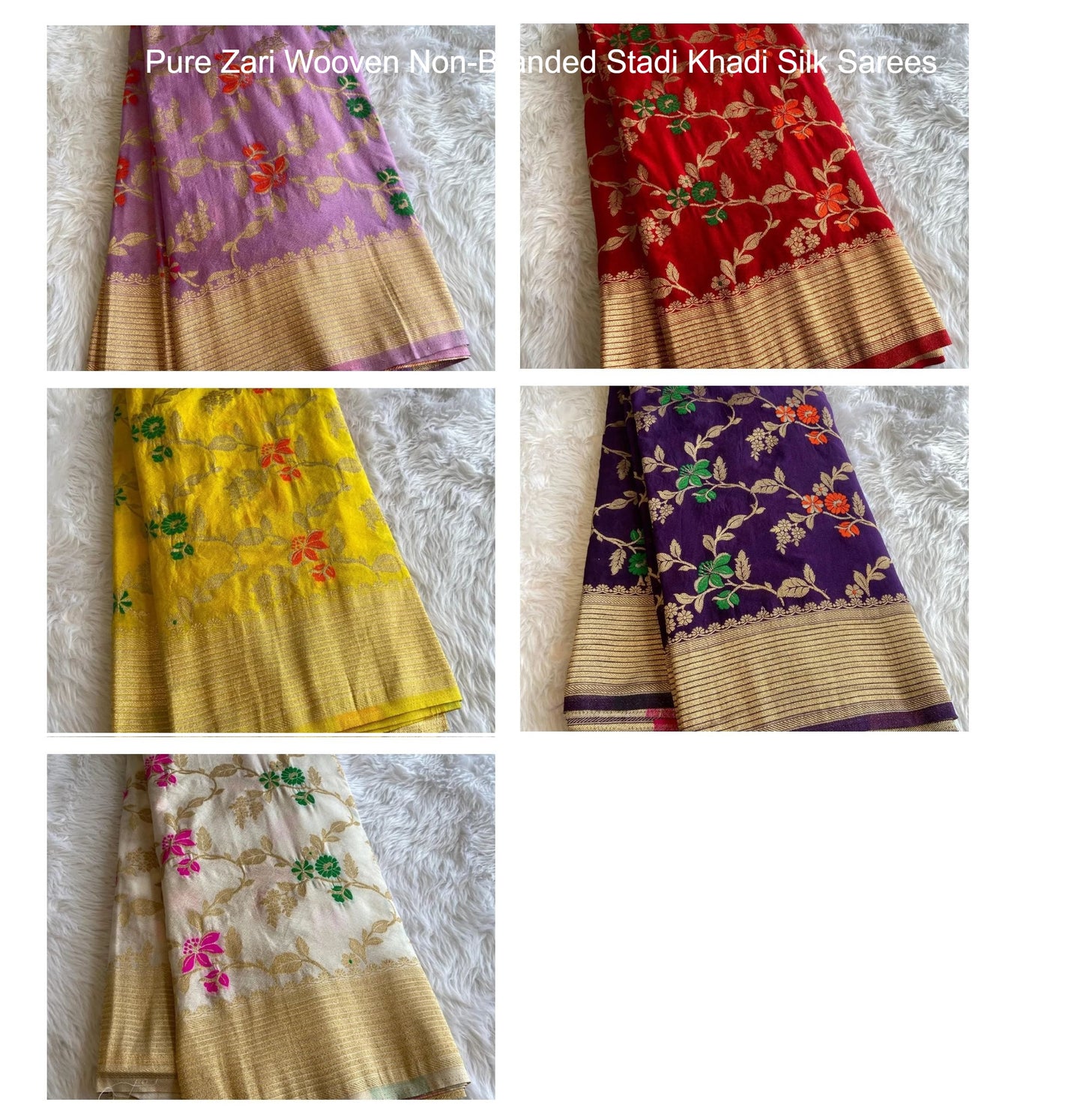 Pure Zari Wooven Non-Branded Stadi Khadi Silk Sarees