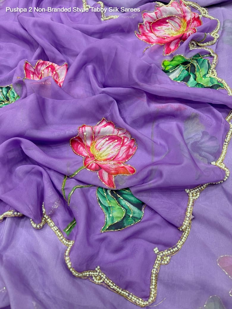 Pushpa 2 Non-Branded Stvae Tabby Silk Sarees