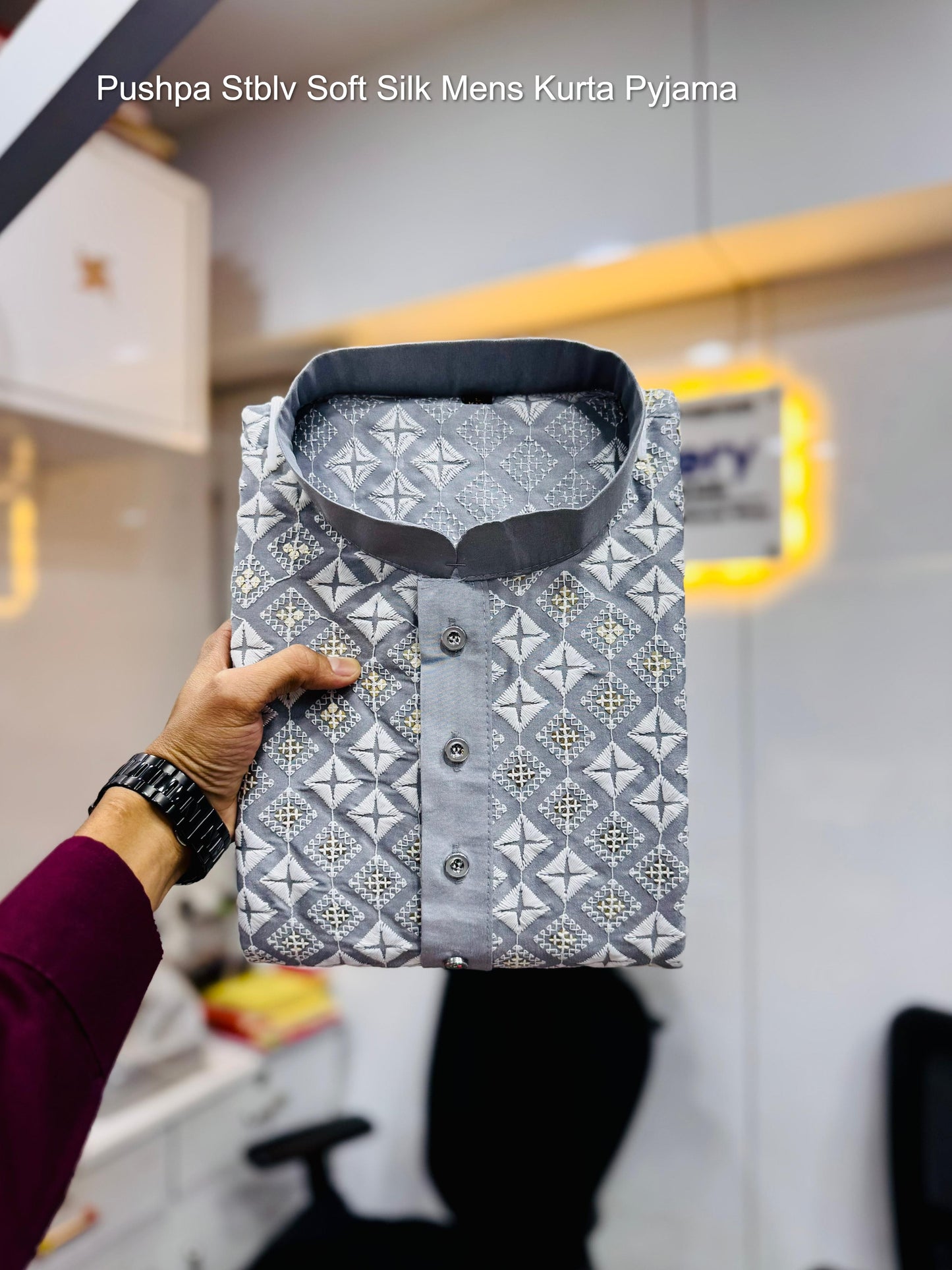 Pushpa Stblv Soft Silk Mens Kurta Pyjama