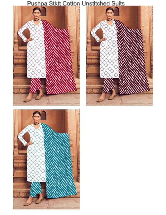 Pushpa Stktt Cotton Unstitched Suits