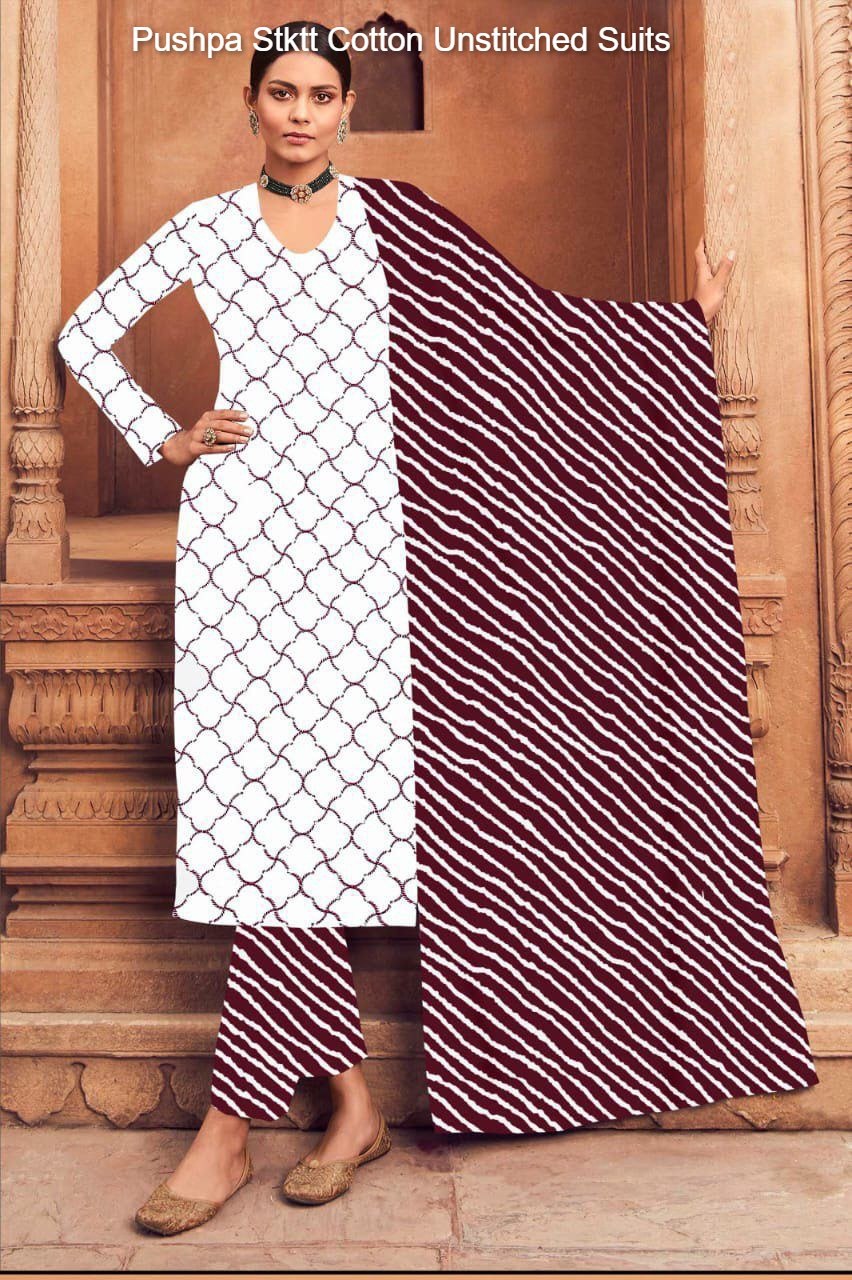 Pushpa Stktt Cotton Unstitched Suits