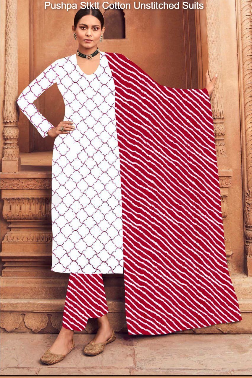Pushpa Stktt Cotton Unstitched Suits