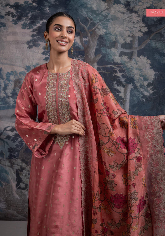 Qirnaz 2438 Naariti Silk Jacquard Unstitched Suits