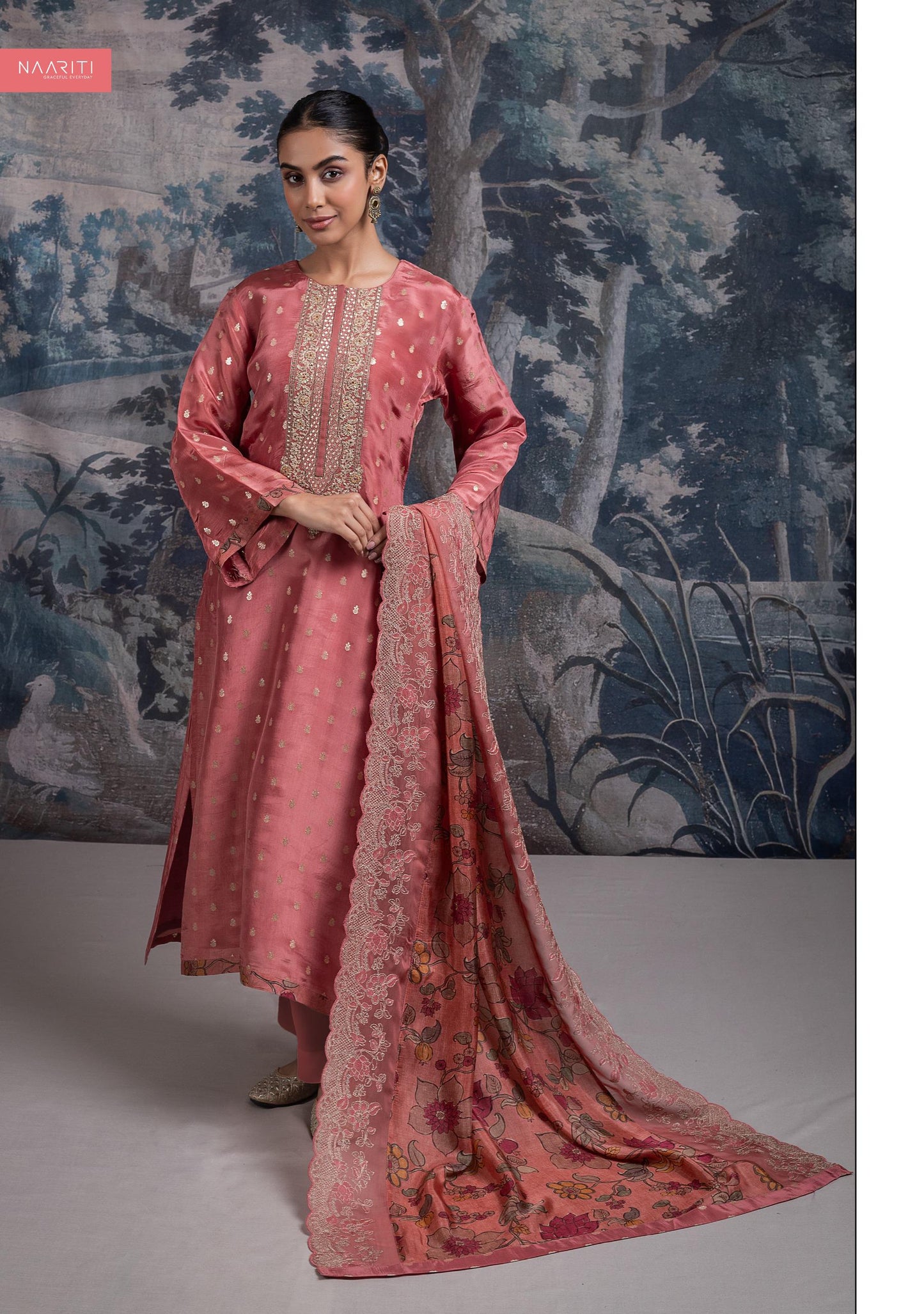 Qirnaz 2438 Naariti Silk Jacquard Unstitched Suits