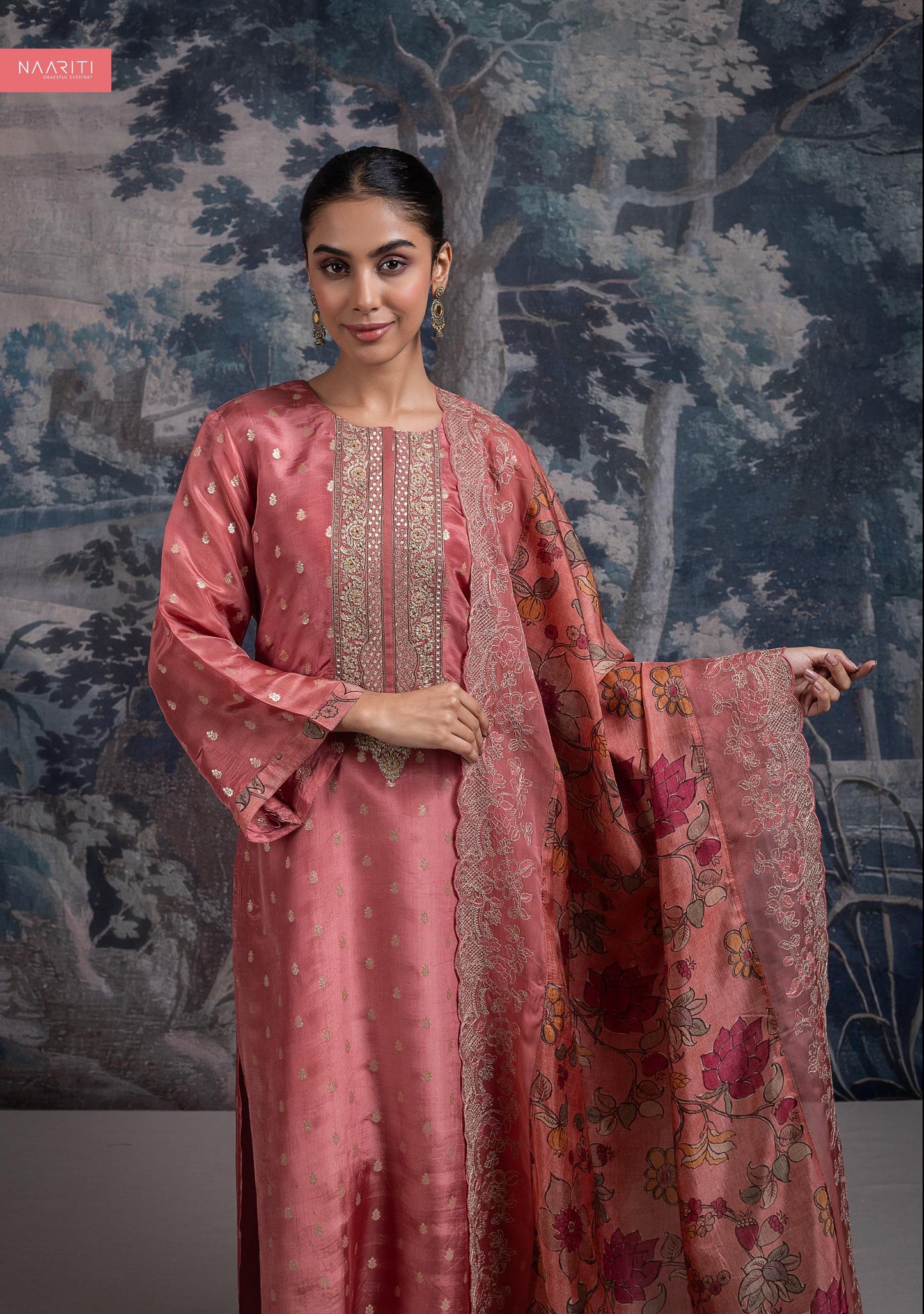 Qirnaz 2438 Naariti Silk Jacquard Unstitched Suits