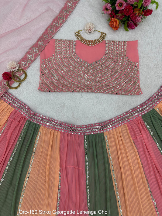 Qrc-160 Strkq Georgette Lehenga Choli