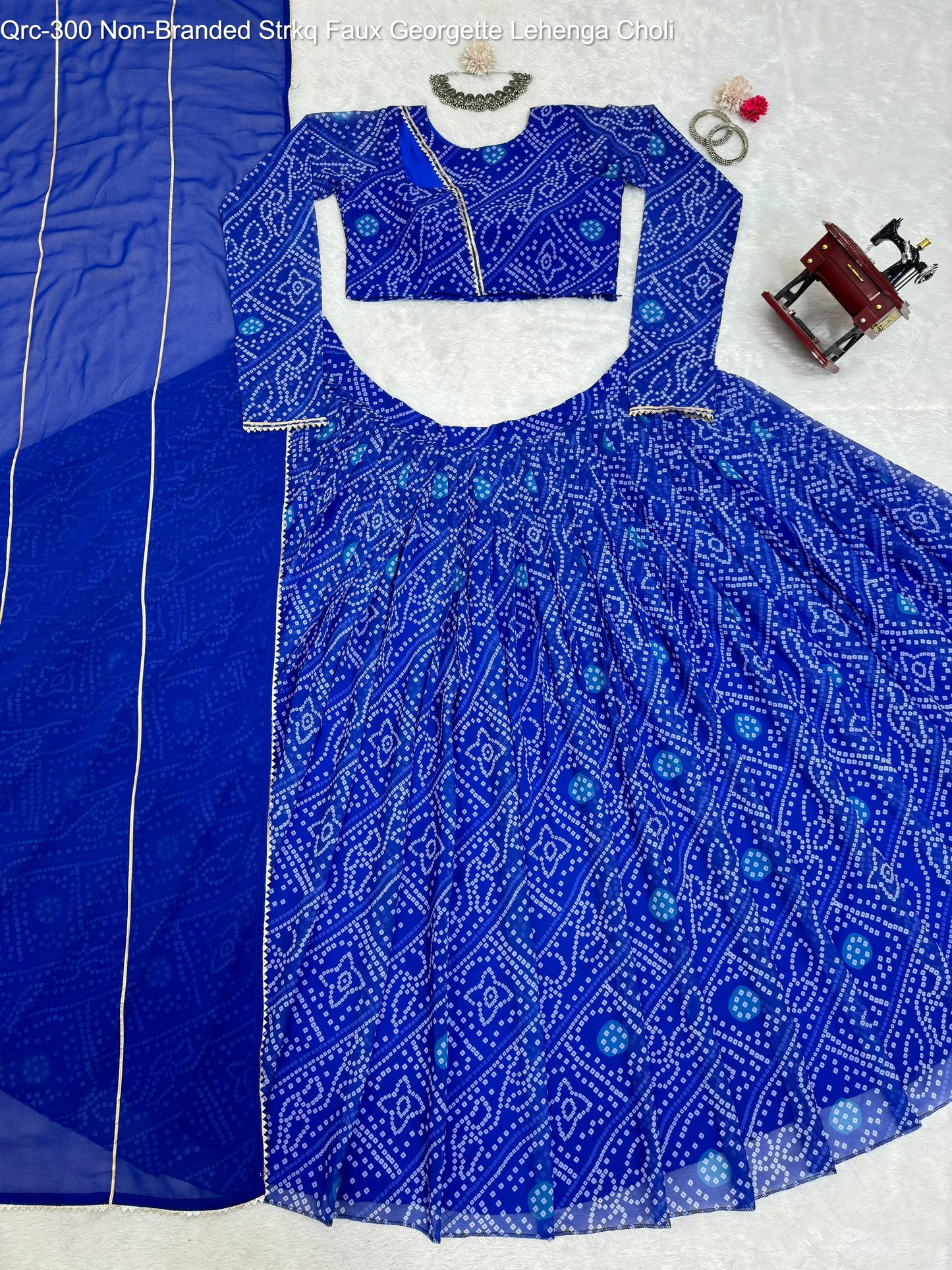 Qrc-300 Non-Branded Strkq Faux Georgette Lehenga Choli