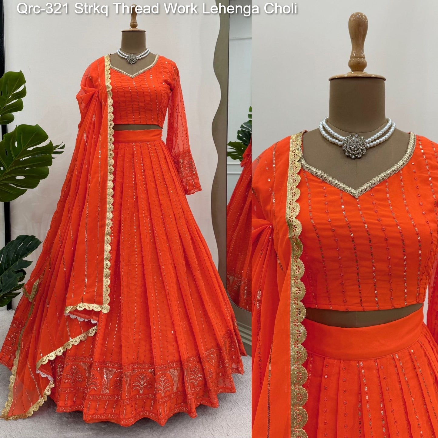 Qrc-321 Strkq Thread Work Lehenga Choli