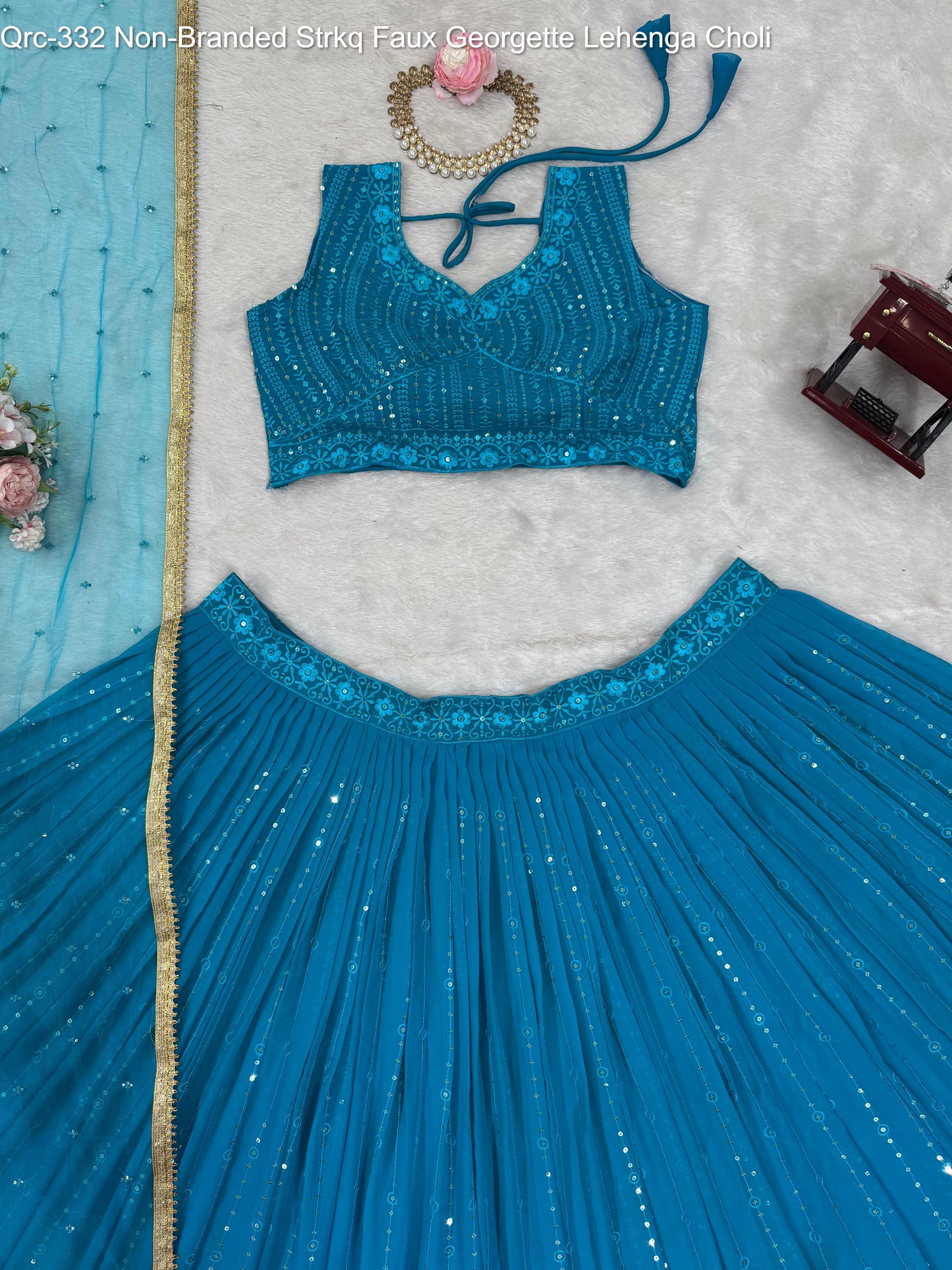 Qrc-332 Non-Branded Strkq Faux Georgette Lehenga Choli