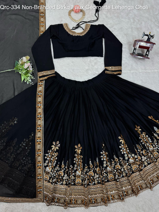 Qrc-334 Non-Branded Strkq Faux Georgette Lehenga Choli