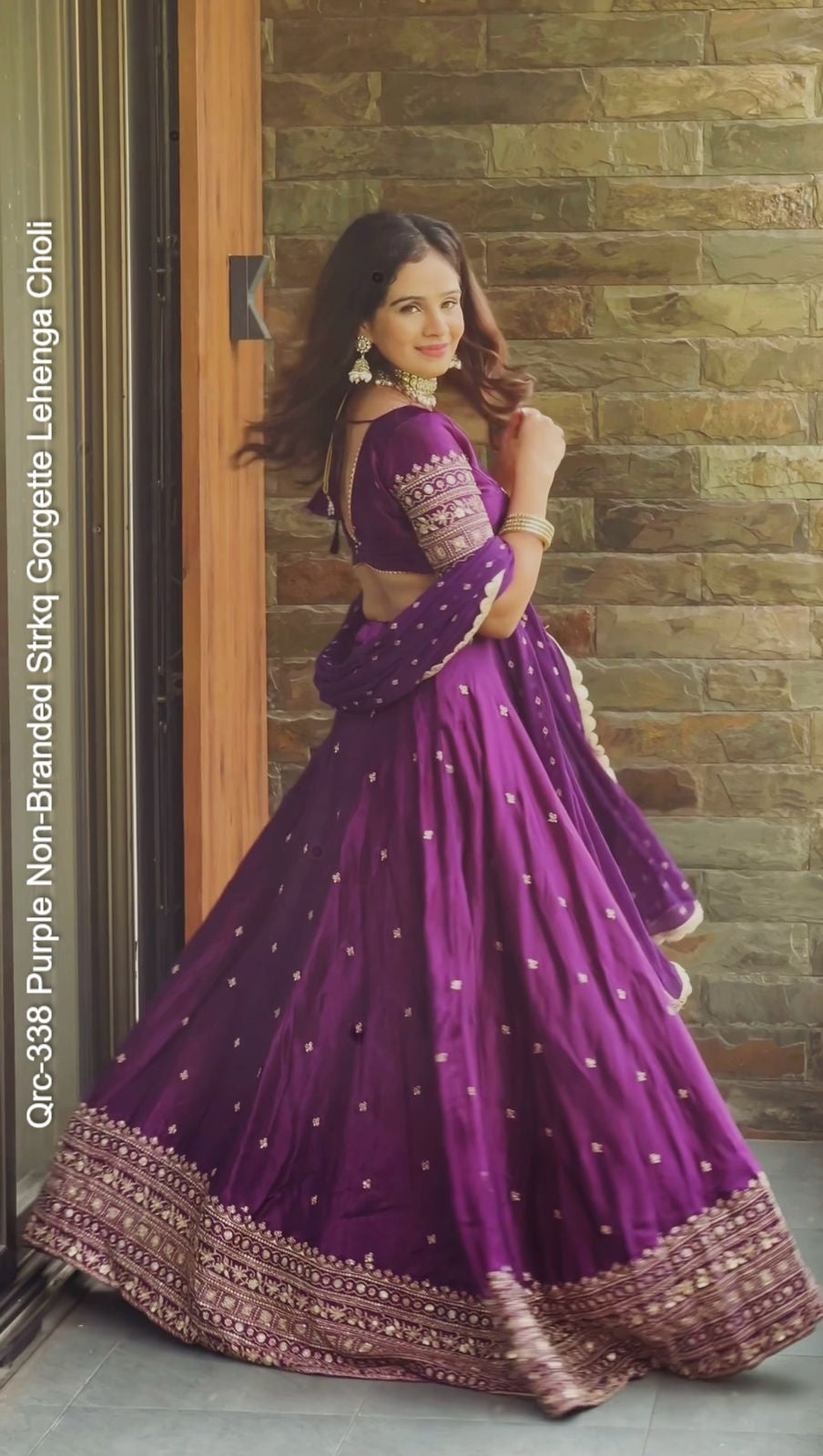 Qrc-338 Purple Non-Branded Strkq Gorgette Lehenga Choli