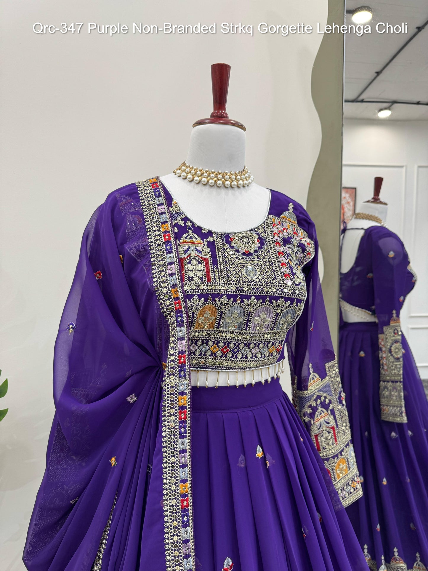 Qrc-347 Purple Non-Branded Strkq Gorgette Lehenga Choli