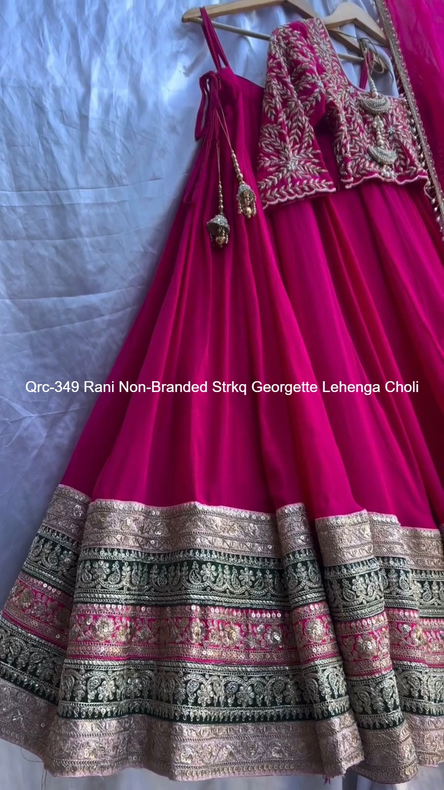 Qrc-349 Rani Non-Branded Strkq Georgette Lehenga Choli