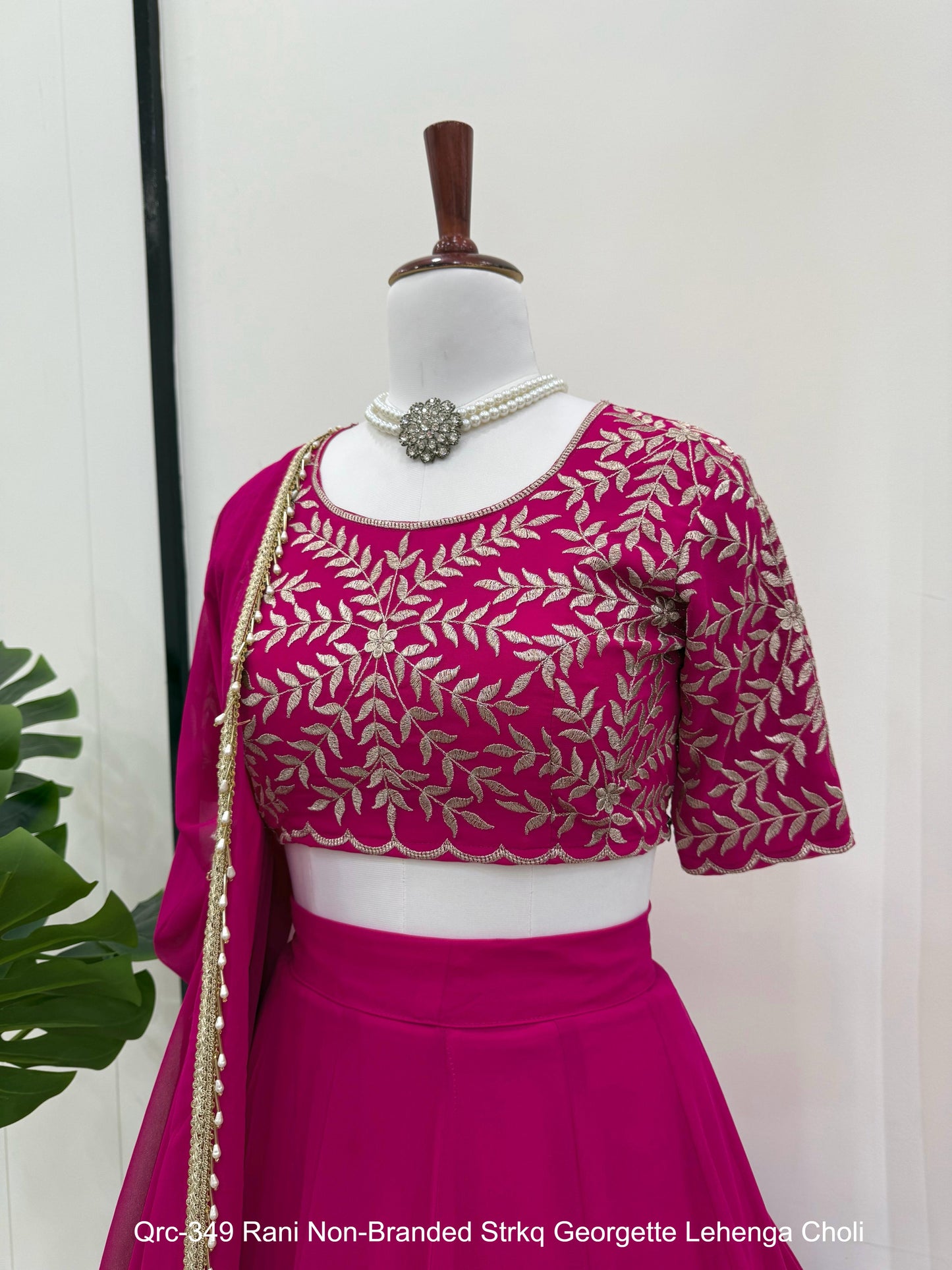 Qrc-349 Rani Non-Branded Strkq Georgette Lehenga Choli