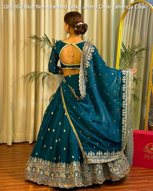 Qrc-355 Blue Non-Branded Strkq Jimmy Choo Lehenga Choli