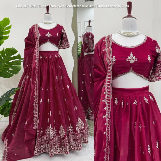 Qrc-357 Drak Green Rani Non-Branded Strkq Jimi Choo Lehenga Choli