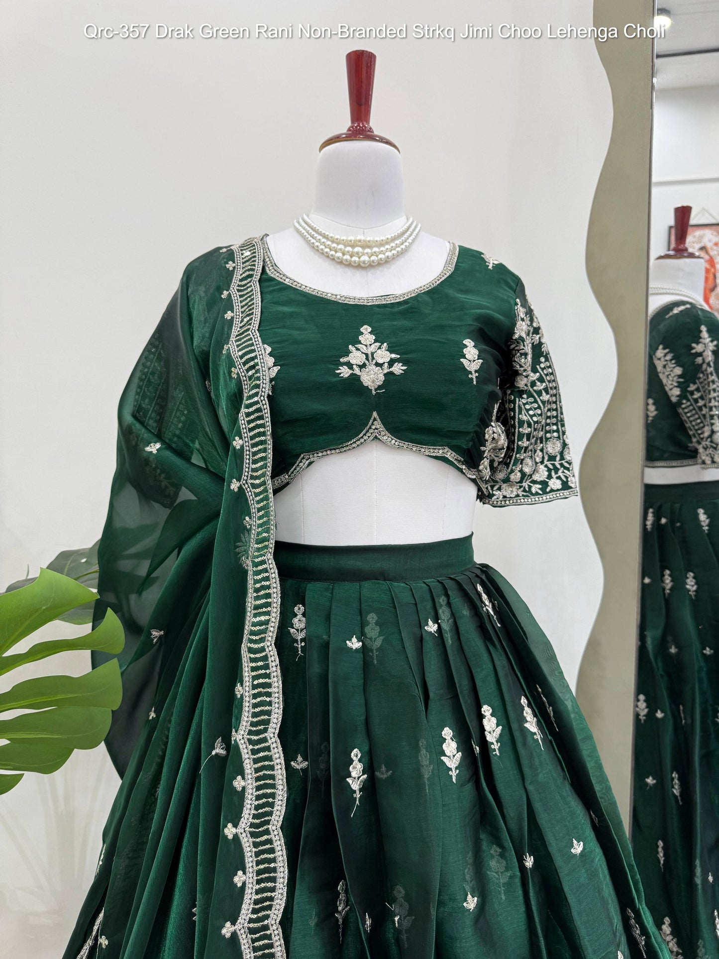 Qrc-357 Drak Green Rani Non-Branded Strkq Jimi Choo Lehenga Choli
