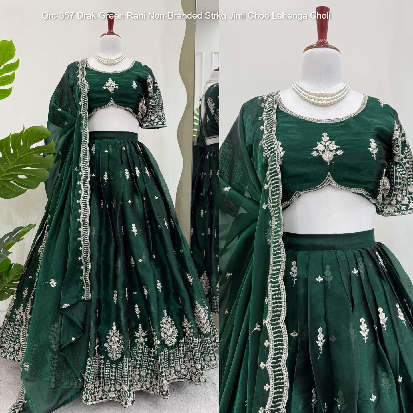 Qrc-357 Drak Green Rani Non-Branded Strkq Jimi Choo Lehenga Choli