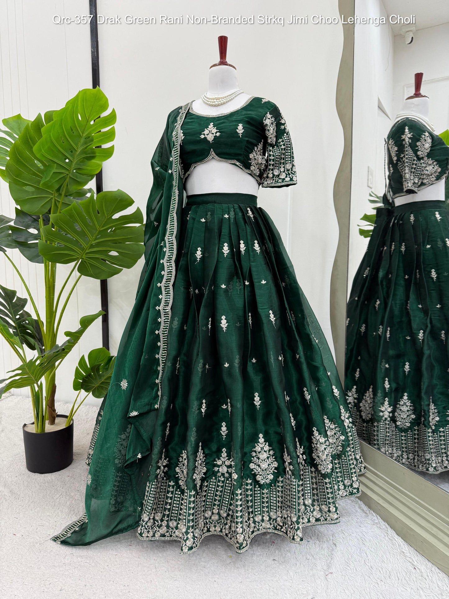 Qrc-357 Drak Green Rani Non-Branded Strkq Jimi Choo Lehenga Choli