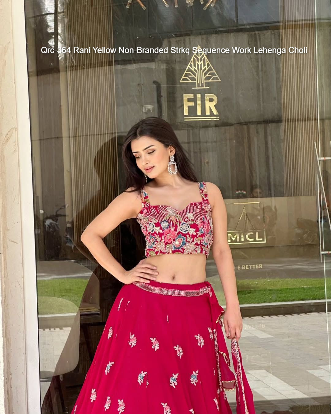 Qrc-364 Rani Yellow Non-Branded Strkq Sequence Work Lehenga Choli
