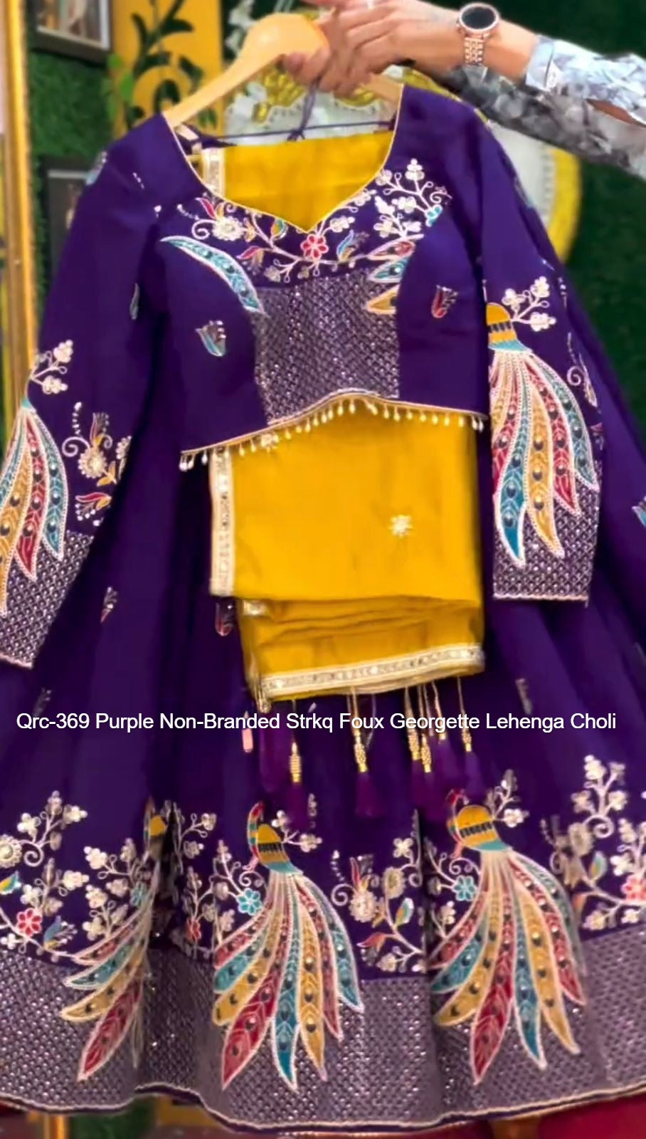 Qrc-369 Navratri Collection Purple Non-Branded Strkq Foux Georgette Lehenga Choli