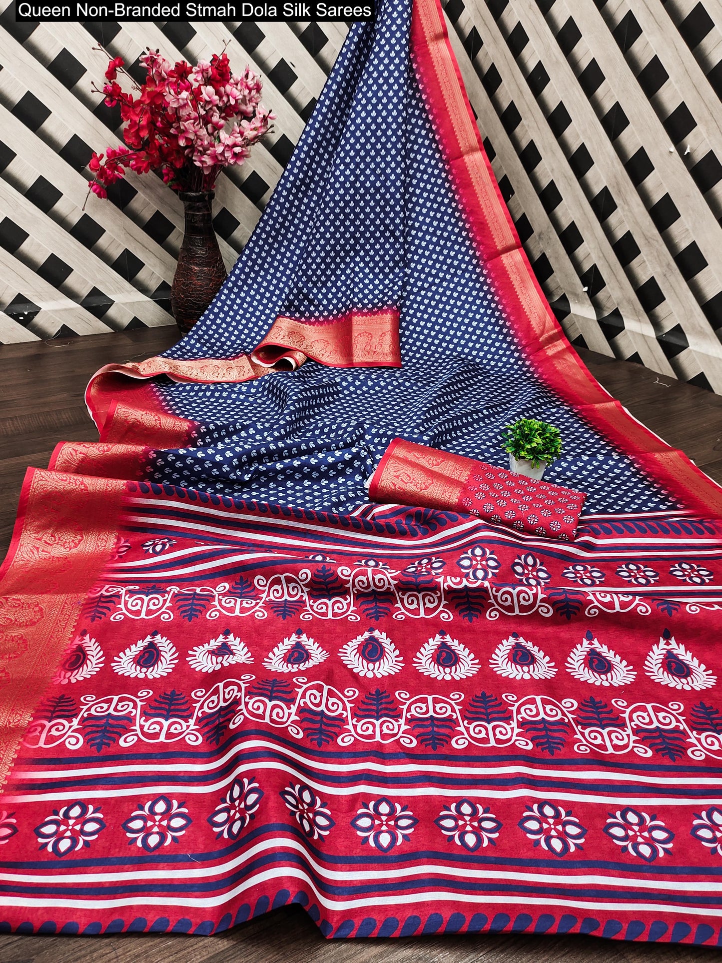 Queen Non-Branded Stmah Dola Silk Sarees