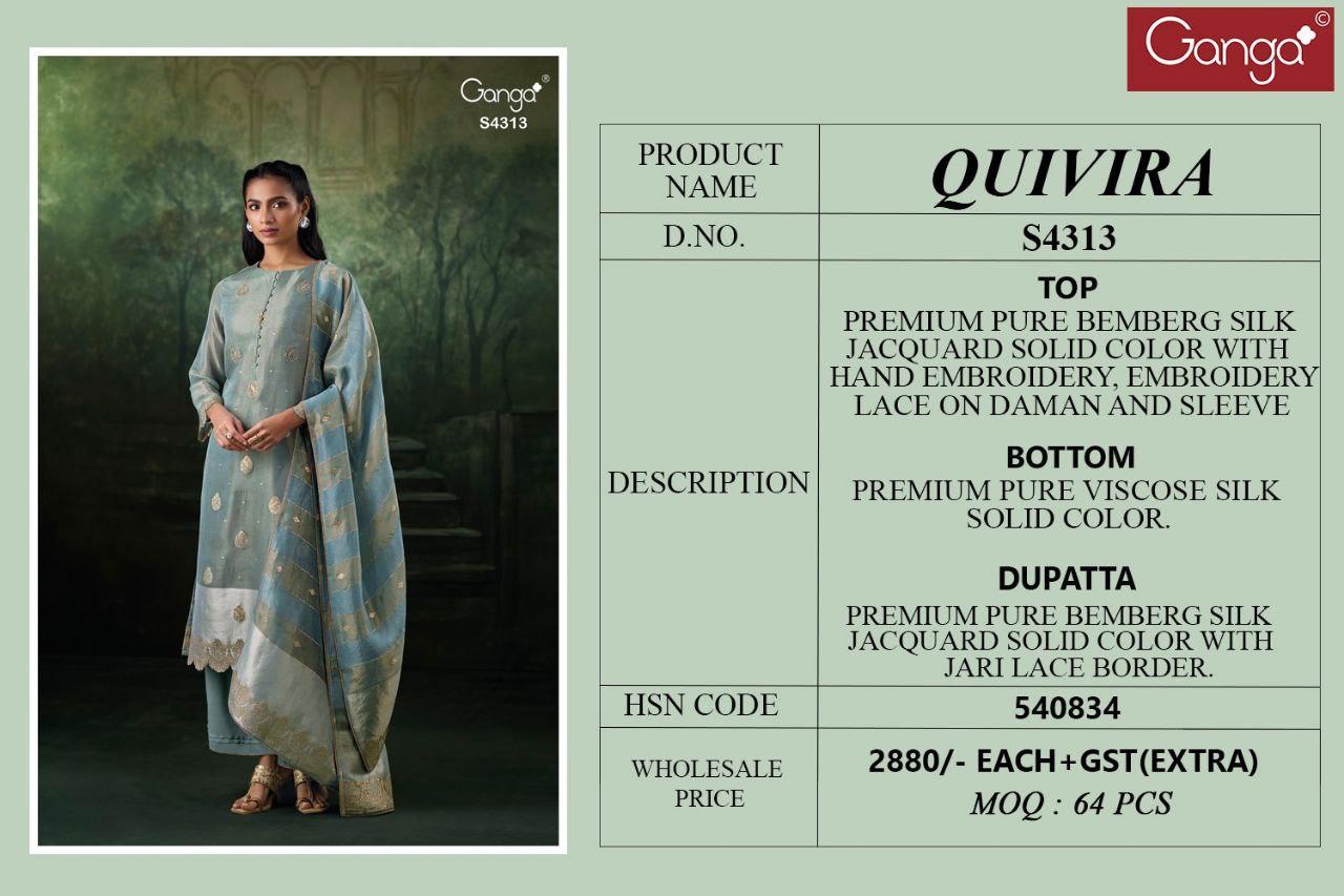 Quivira S4313 Ganga Bemberg Silk Unstitched Suits