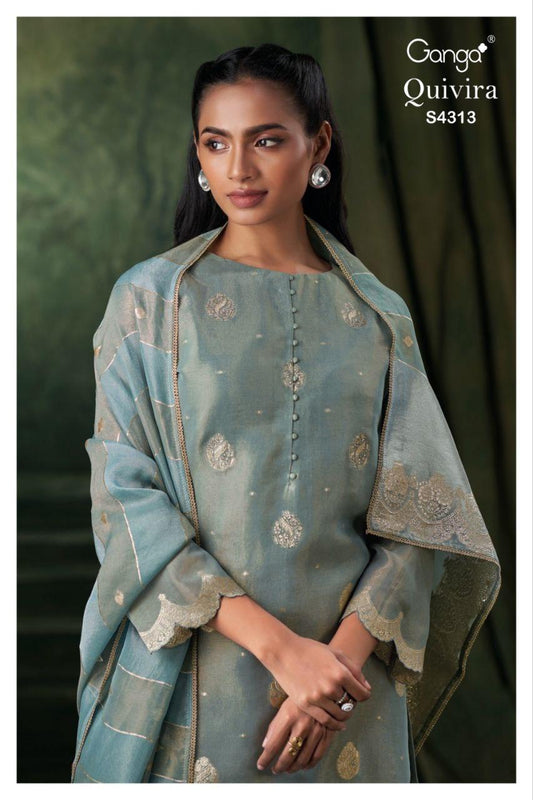 Quivira S4313 Ganga Bemberg Silk Unstitched Suits