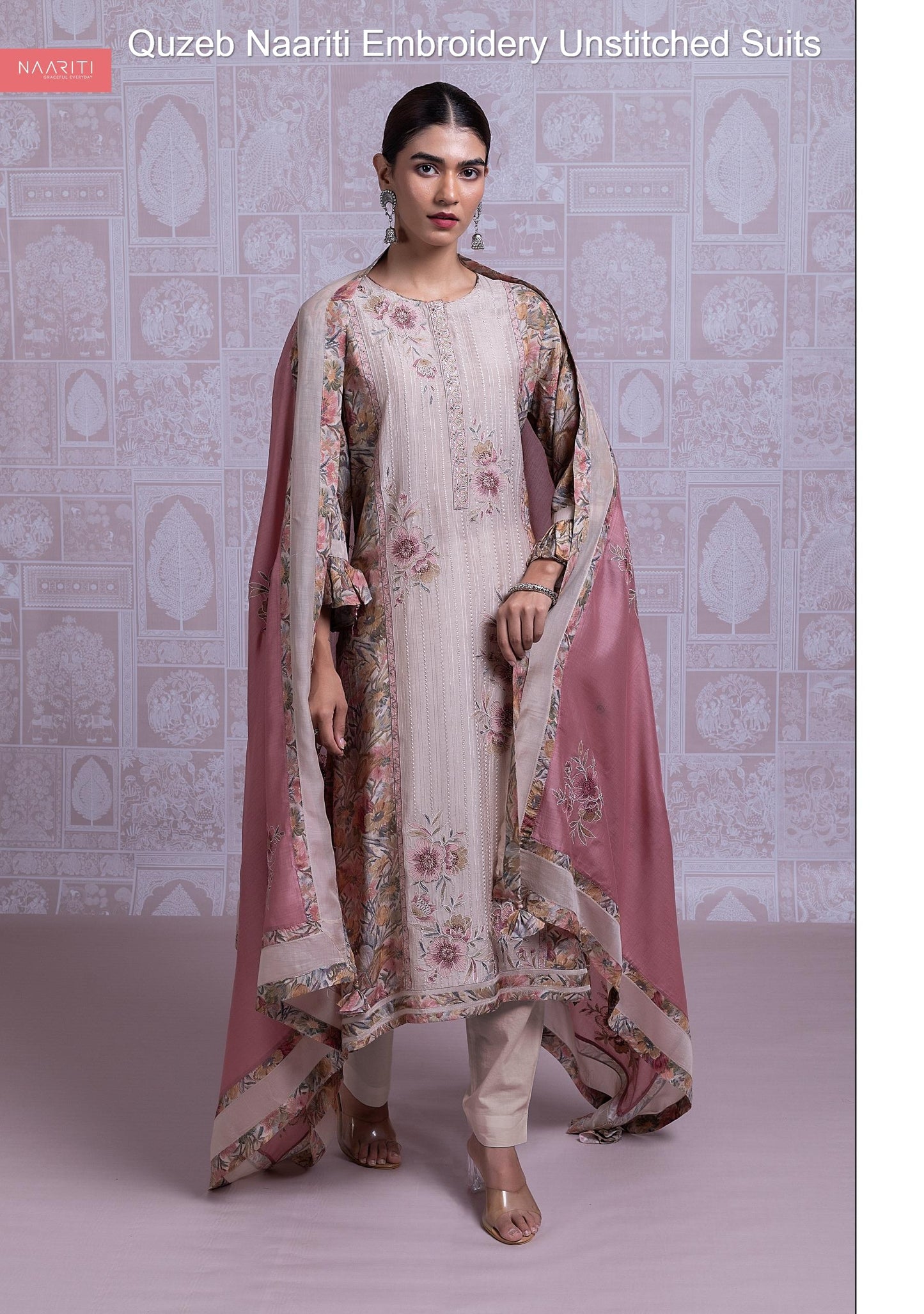 Quzeb Naariti Embroidery Unstitched Suits