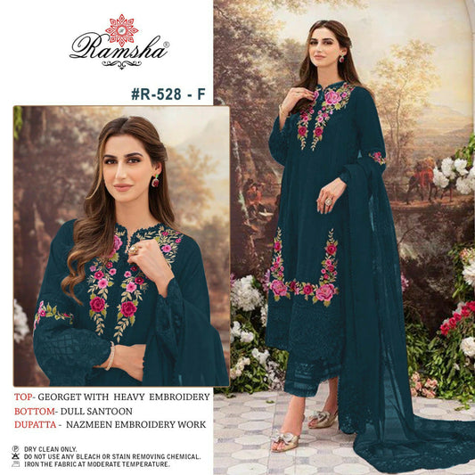 R-528-F Ramsha Georgette Pakistani Salwar Suits