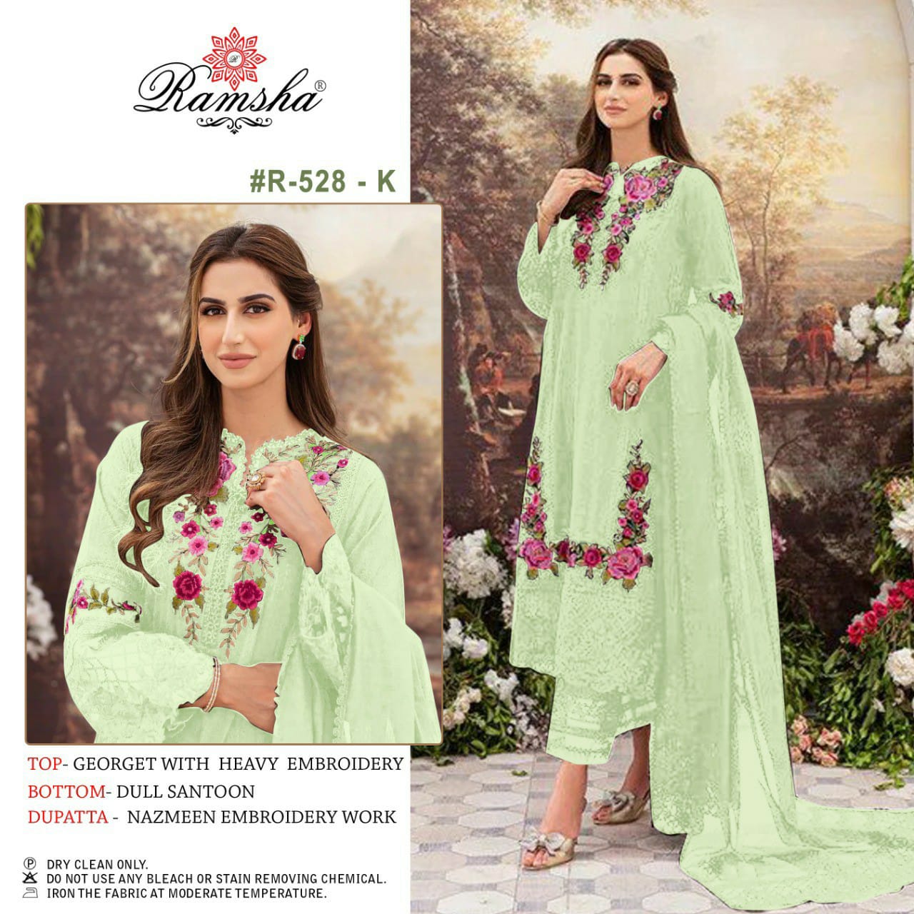 R-528-K Ramsha Georgette Pakistani Salwar Suits