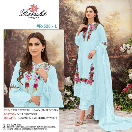 R-528-L Ramsha Georgette Pakistani Salwar Suits