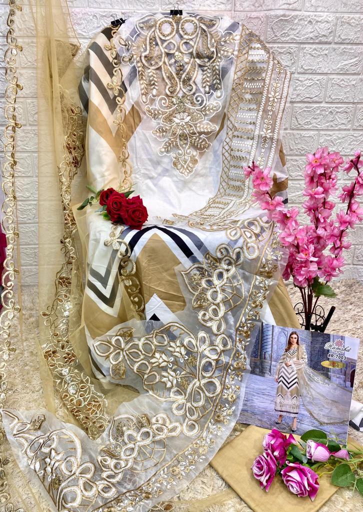 R-7003 Ramsha Embroidery Pakistani Salwar Suits