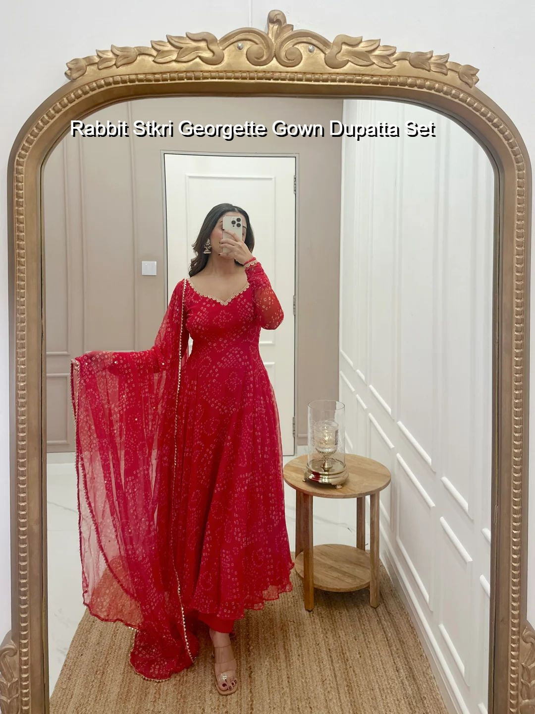 Rabbit Stkri Georgette Gown Dupatta Set