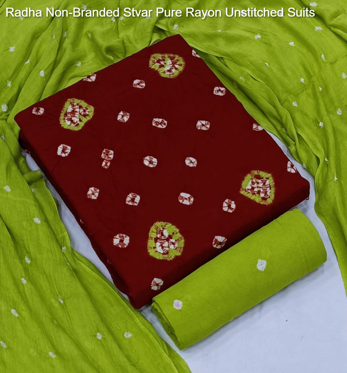 Radha Non-Branded Stvar Pure Rayon Unstitched Suits