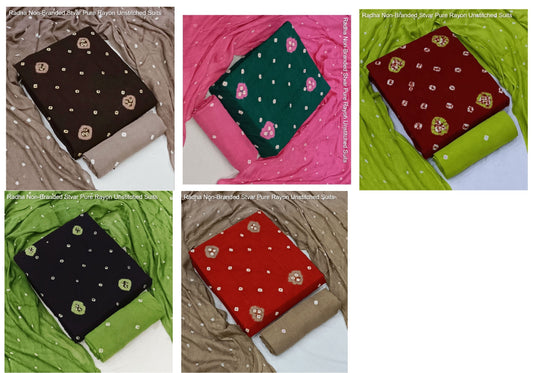 Radha Non-Branded Stvar Pure Rayon Unstitched Suits