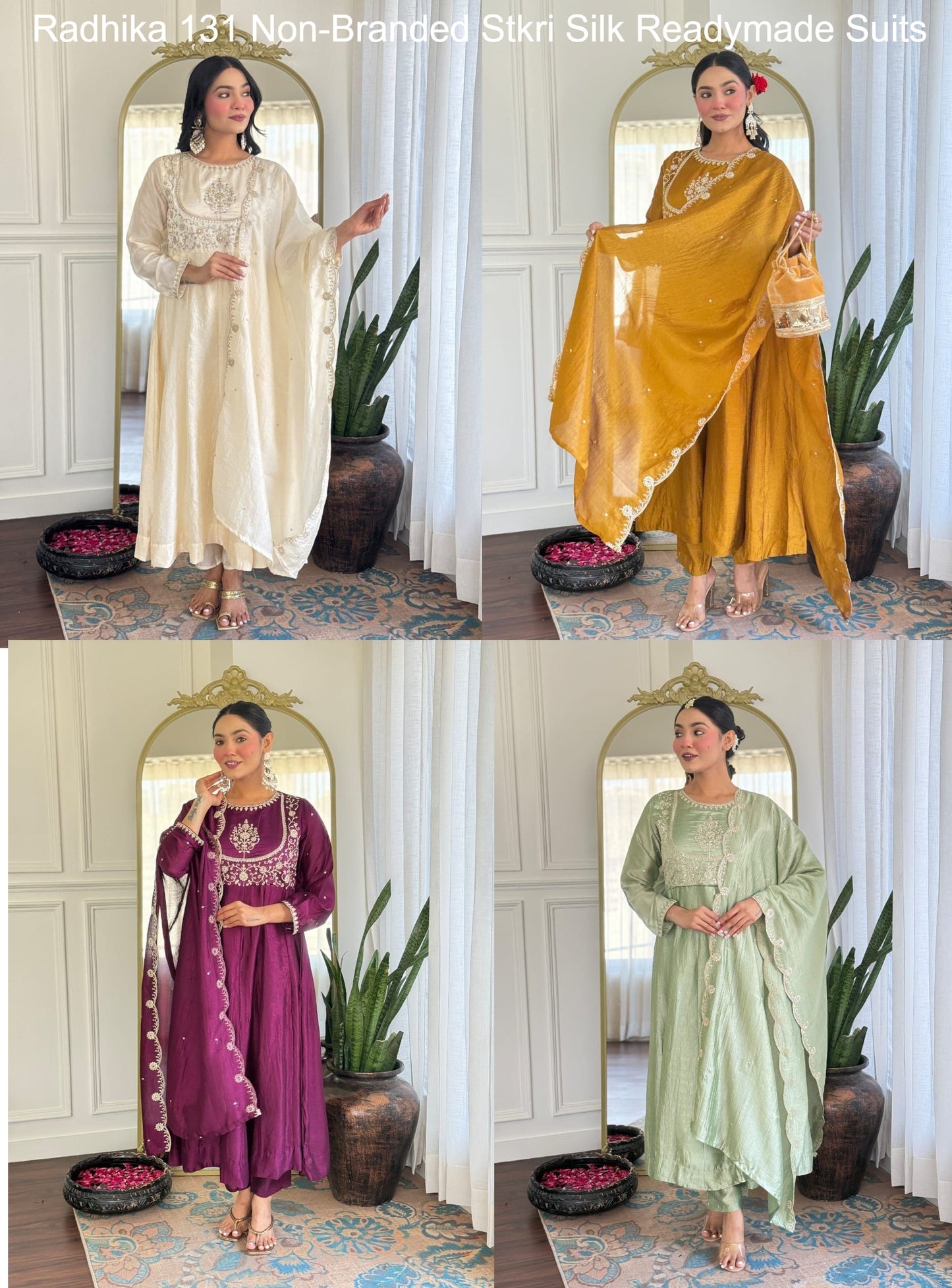 Radhika 131 Non-Branded Stkri Silk Readymade Suits