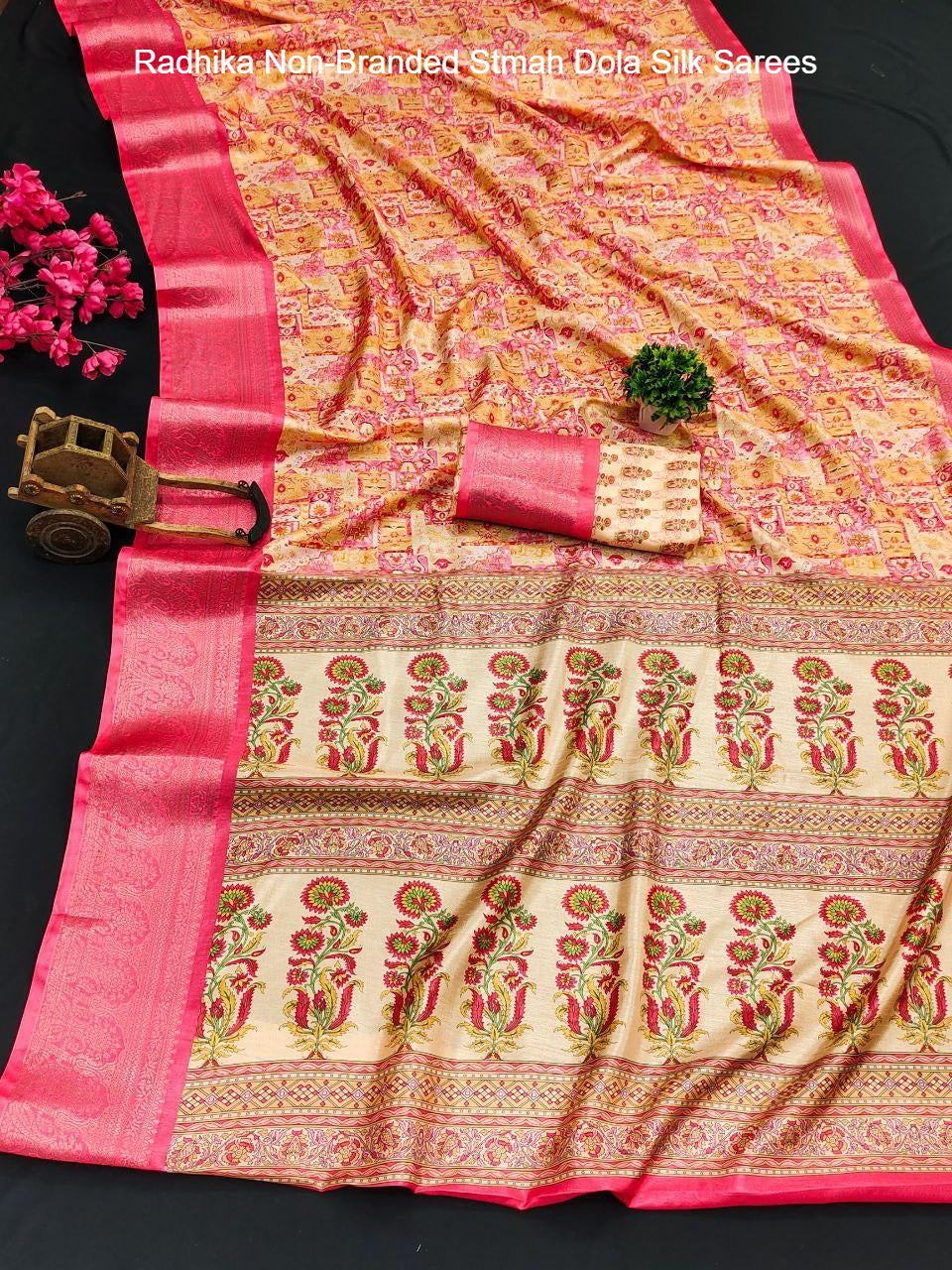 Radhika Non-Branded Stmah Dola Silk Sarees