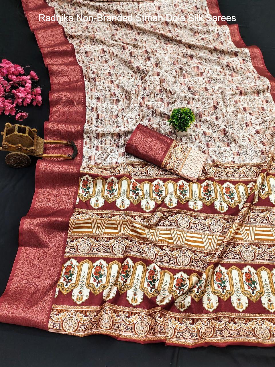 Radhika Non-Branded Stmah Dola Silk Sarees