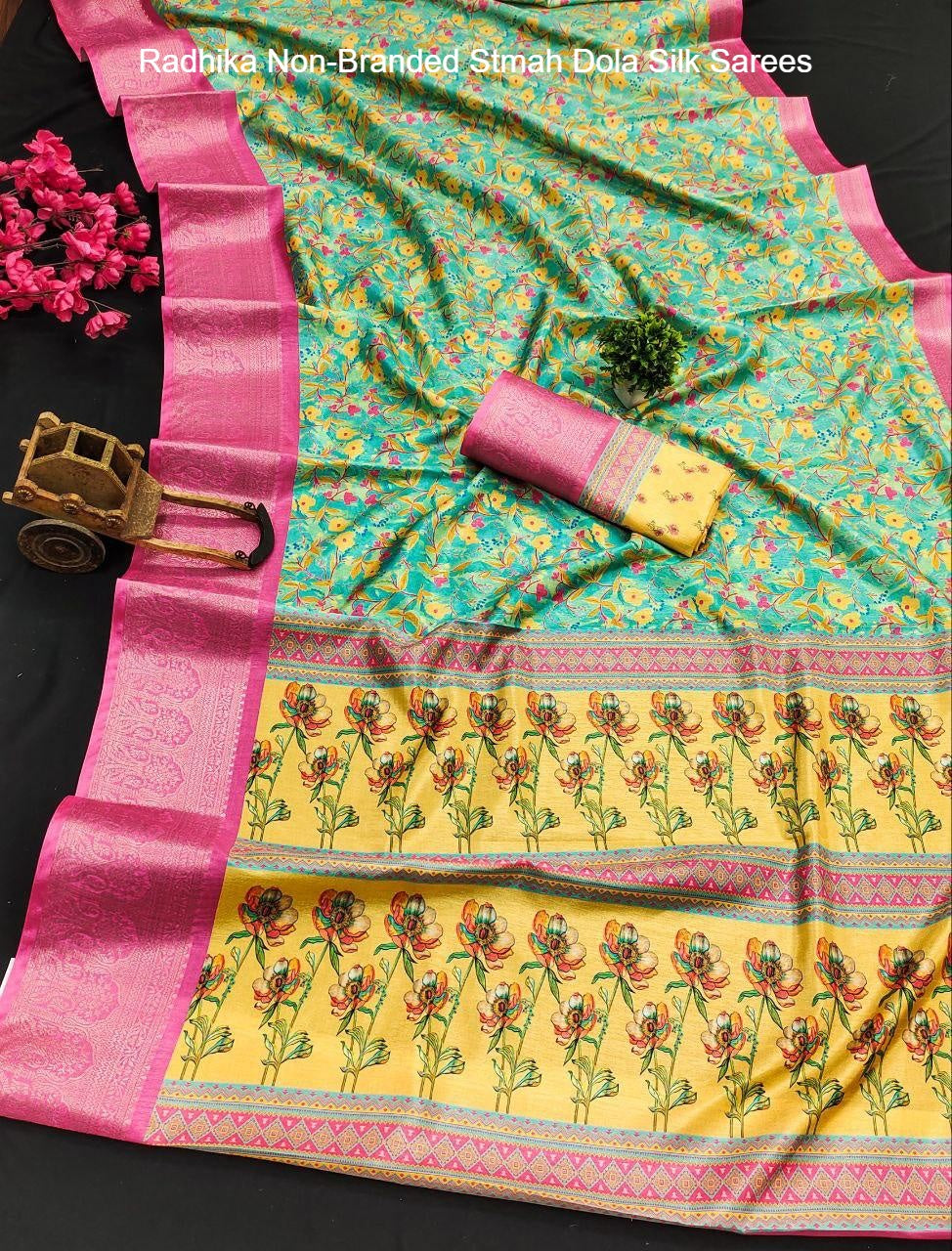 Radhika Non-Branded Stmah Dola Silk Sarees