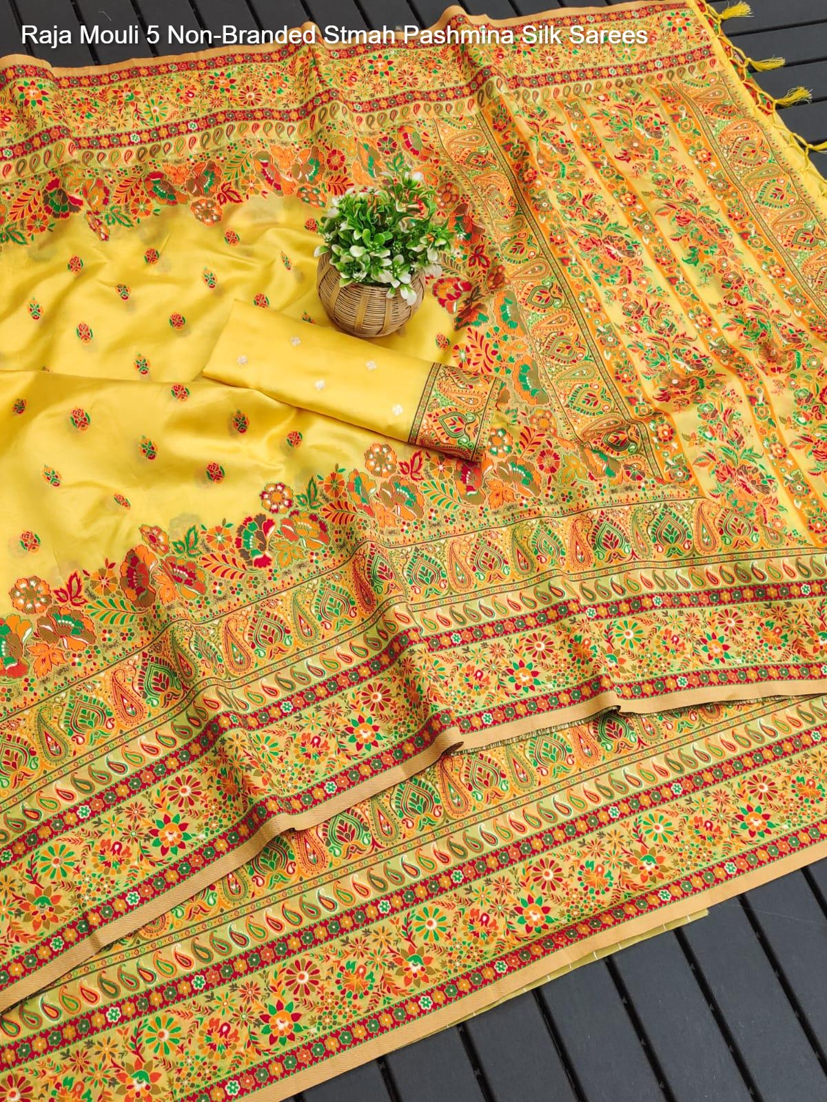 Raja Mouli 5 Non-Branded Stmah Pashmina Silk Sarees