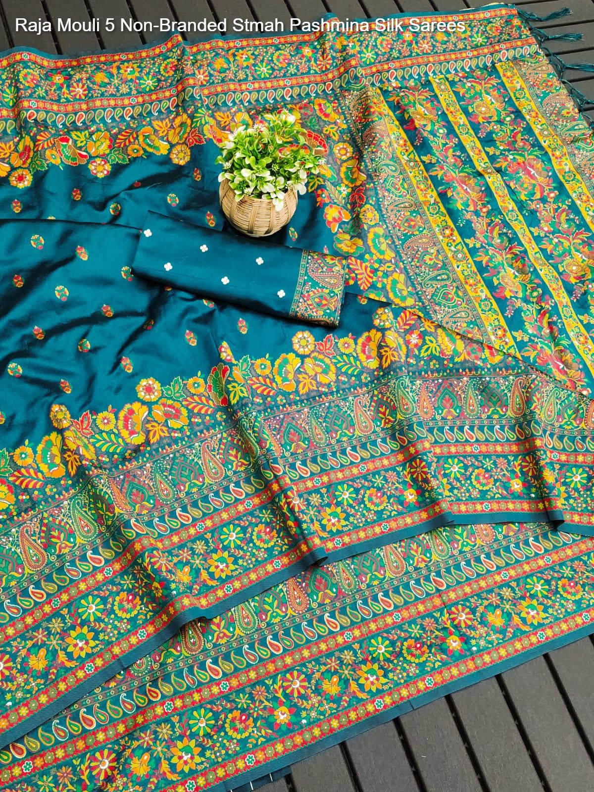 Raja Mouli 5 Non-Branded Stmah Pashmina Silk Sarees