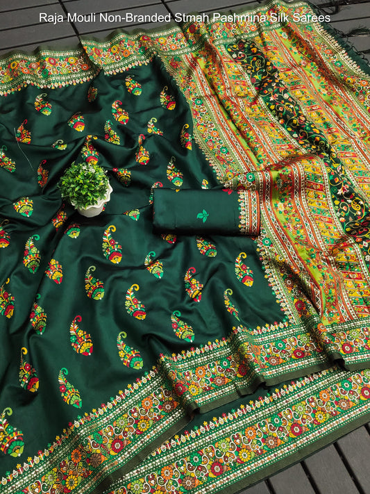 Raja Mouli Non-Branded Stmah Pashmina Silk Sarees