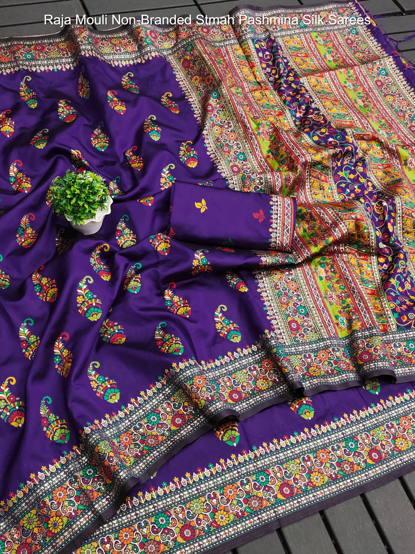 Raja Mouli Non-Branded Stmah Pashmina Silk Sarees