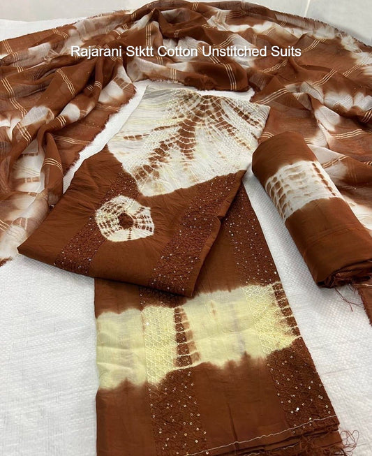 Rajarani Stktt Cotton Unstitched Suits