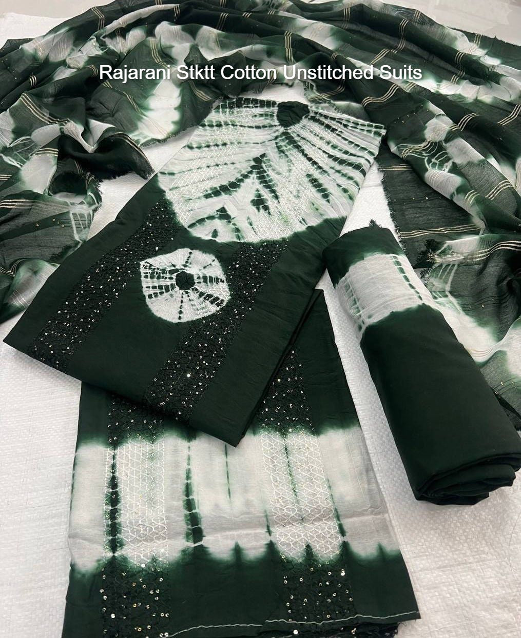 Rajarani Stktt Cotton Unstitched Suits
