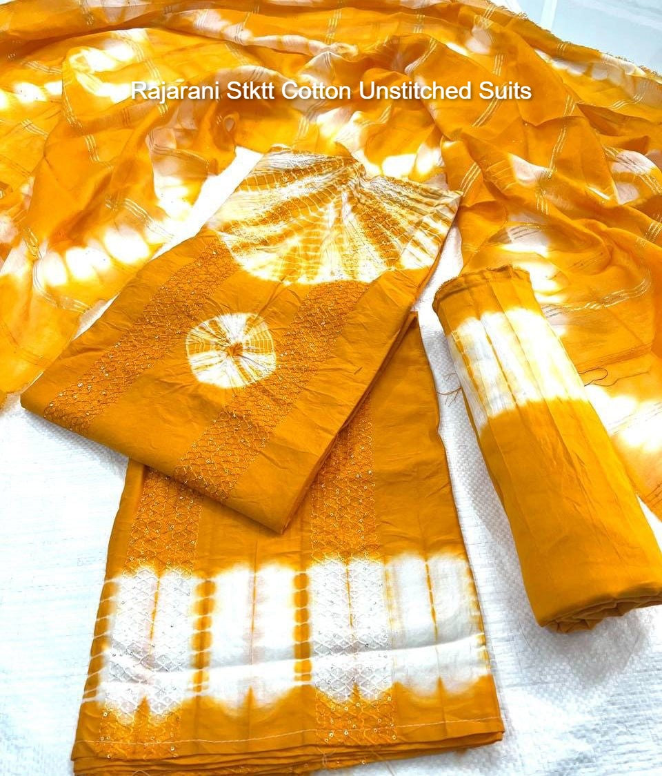 Rajarani Stktt Cotton Unstitched Suits